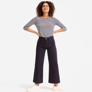 Everlane, The Wide Leg Crop Pant, Navy